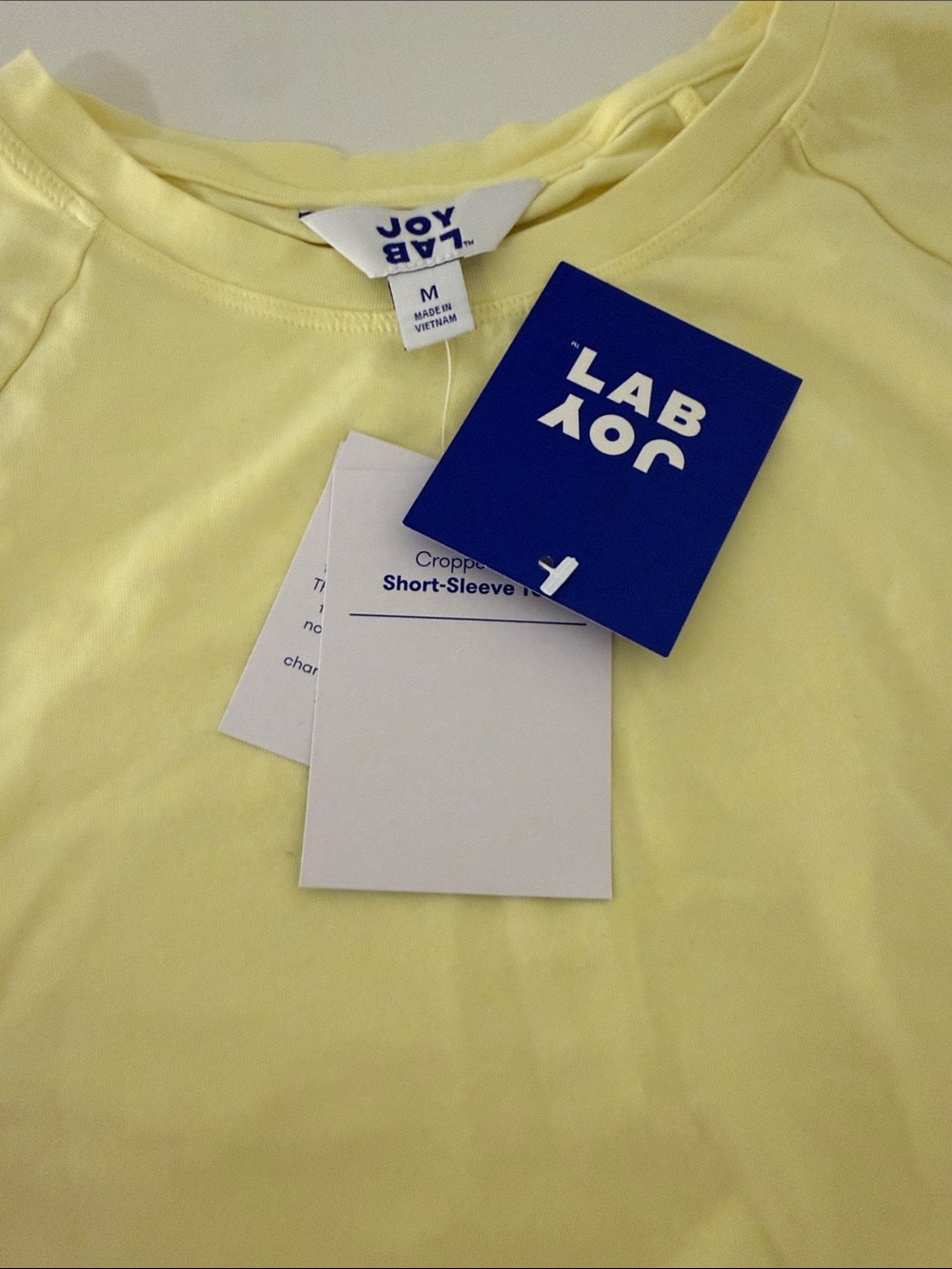 JoyLab Yellow Short Sleeve Crop Tee/Jogger Set - Picture 5 of 5